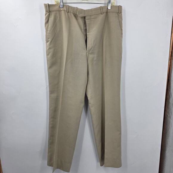 Monsieur Givenchy Pants Mens 40 Tan Slacks Pleated Vintage USA [Flawed] - Picture 1 of 11